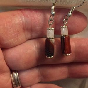 Agate and Quartz Earrings